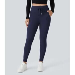 NWT Halara Softlyzero Plush Full Length Joggers High Waisted Peacoat Blue Size M